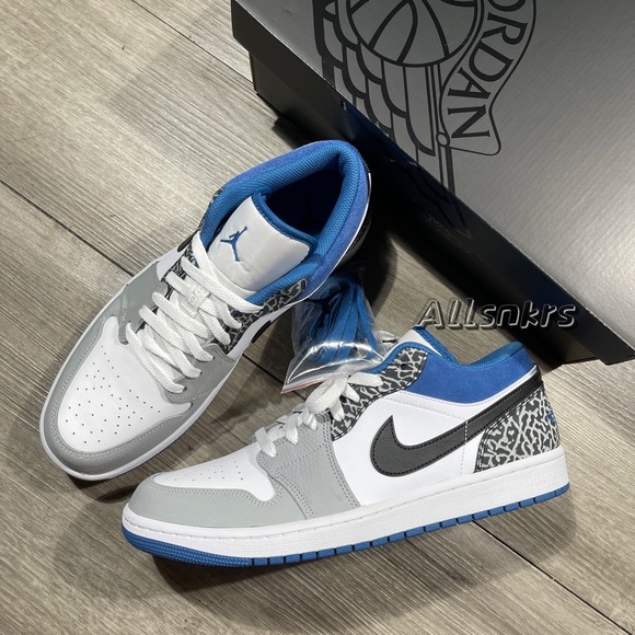 Air Jordan 1 Low 💙🤍🖤Men’s - Picture 9 of 11